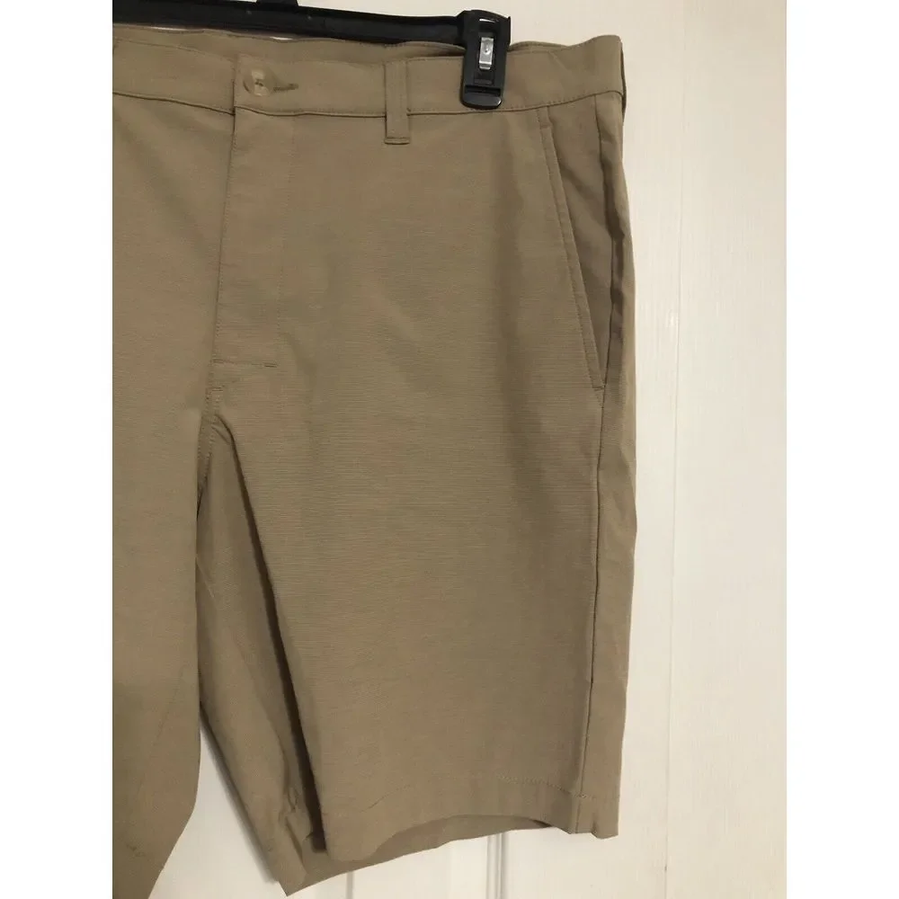 PGA Tour Golf Shorts Mens Tan Flat Front‎ Performance size 38 See Description
